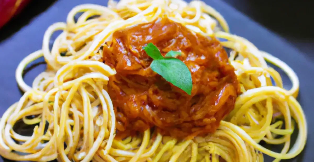 Plato de lentejas con espaguetti